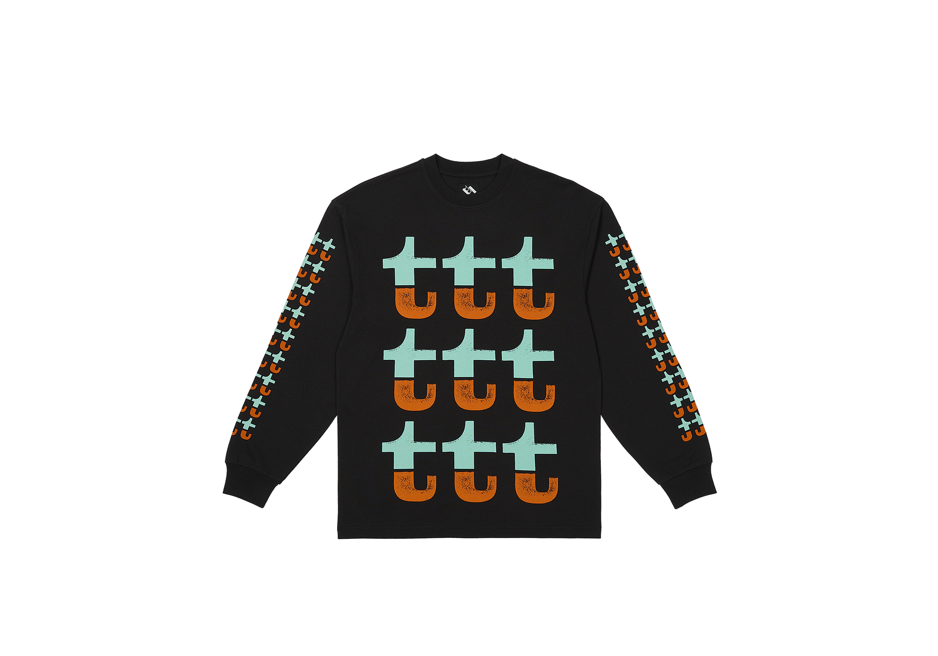 ORANGE AND TURQUOISE SPLIT LONGSLEEVE