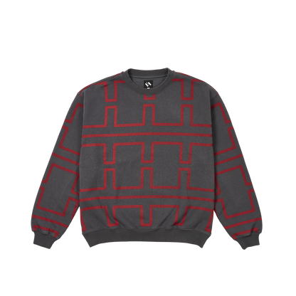 TTT OVERDYE PULSE CREW GREY / RED